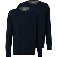 s.Oliver Rundhalspullover 2er Pack Basic (Spar-Set, 2-tlg) Pullover - Baumwolle - Atmungsaktiv - Angenehm weiches Material