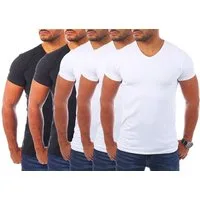 Young & Rich T-Shirt Herren Uni Basic V-neck V-Ausschnitt Unterziehshirt 1700 V-Ausschnitt unifarben kurzarm slim fit