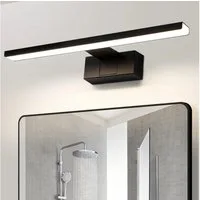Nettlife LED Spiegelleuchte 30/40/60CM Schwarz Sipegellampe 4000K, LED fest integriert, Neutralweiß, Keller Küche Badschrank