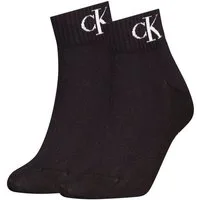 Calvin Klein Jeans Kurzsocken CKJ WOMEN QUARTER 2P MONOGRAM (2-Paar, 2 Paar) mit Logostickerei
