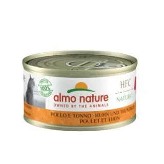 Almo nature HFC Natural Nassfutter Katze Huhn und Thunfisch 24x70 g
