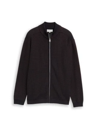 Tom Tailor - Strickjacke mit Reißverschluss blau - Gr. - XXXL