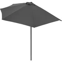 Kingsleeve Sonnenschirm, 270 cm UV Schutz 50+ halbrund Wasserabweisend Leichtgängiges Kurbelsystem Windöffnung für stabilen Stand Stabil Robust Balkonschirm Terrassenschirm Gartenschirm