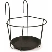 Jardifer Blumenkastenhalter Blumentopfhalter schwarz Ø 22 cm zum Einhängen