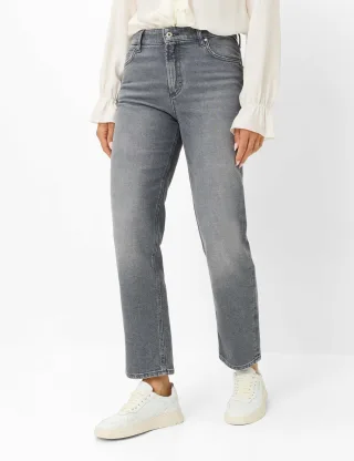 Brax Damen Five-Pocket-Hose Style MADISON S USED LIGHT GREY, denim hellgrau, Gr. 38