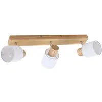 Lindby Deckenstrahler Wanessa, Holz IP20, 3 x 10 W LED
