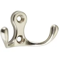 SO-TECH® Garderobenhaken 2-fach Kleiderhaken MAREEN 29 x 51 x 23,5 mm, BA 17 mm (1 St), Metall massiv, Edelstahloptik