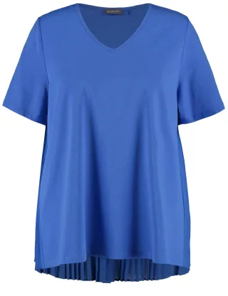 SAMOON - Ausgestelltes Shirt mit Plissee-Rücken skydiver blue - Gr. - 48