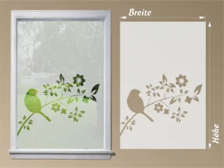 Sichtschutzfolie Fensterfolie Vogel auf Ast