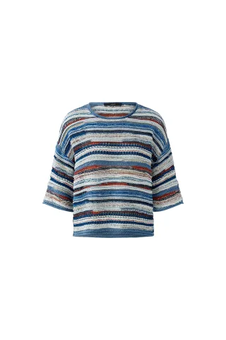 Oui - Pullover blue white - Gr. - 38