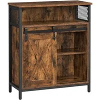 VASAGLE Sideboard Aufbewahrungsschrank, 70 x 30 x 80 cm, mit Schiebetür
