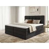 Sofnet Boxspringbett Best XL (2x Bettkästen, Bonellfederkern- und Taschenfederkernmatratze, Topper), Polsterbett, Doppelbett, Webstoff, mit Kopfteil, 140/160/180x200 cm