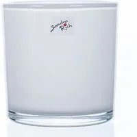Sandra Rich Übertopf SANDRA RICH, Glasübertopf WEISS "cylindrical heavy Pot H 14cm/14cm"