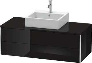 Duravit XSquare Konsolenwaschtischunterbau wandhängend Schwarz Hochglanz 1200x548x400 mm - XS4912040 XS491204040