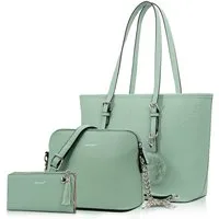 TAN.TOMI Shopper 3-Tlg Handtasche Damen Schultertasche Handtaschen Tragetasche Set (3-tlg), Groß Damen Handtasche, ​Geschenke für Frauen in schlichter Optik