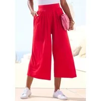 LASCANA Culotte mit extra weitem Bein aus luftig-leichter Viskose bequeme Schlupfhose mit modischen Falten, Strandhose, Sommerhose