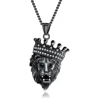 Firetti Kette mit Anhänger Schmuck Geschenk Löwe, strukturiert, mit Zirkonia (synth)