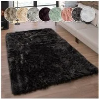 Paco Home Fellteppich Playa 960, rechteckig, Höhe: 64 mm, Kunstfell, Flokati-Optik, Hochflor, weich und flauschig, Uni-Farben