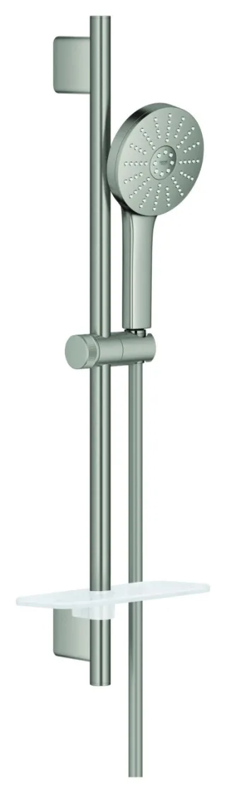 GROHE Brausestange-Set Euphoria 120 134884, 600mm 3 Strahlarten 5,2l/min supersteel, 134884DC00 134884DC00