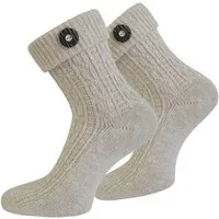 normani Trachtensocken Trachtensocken mit Knopf (1 Paar) Traditionelles Zopfmuster