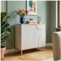 en.casa Sideboard, »Holea« mit 2 Türen Push-to-Open 75x70x34 cm Beige