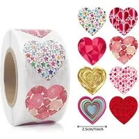 Ware aus aller Welt Sticker 500 Herz Aufkleber Etiketten für Valentinstag Hochzeit Geburtstag, (500-tlg)
