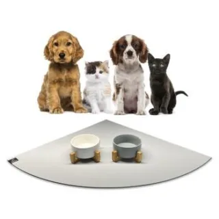 SANOZOO ® - Napfunterlage Eckrund - Öko-Tex und Made in Germany hellgrau 60 cm, 60 cm