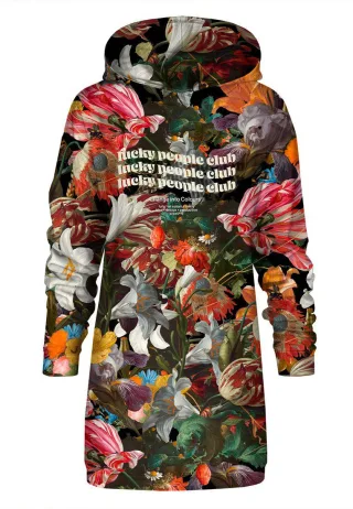 "Lucky People Club" Oversize Hoodie-Kleid