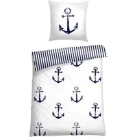 Schiesser Bettwäsche Marina, maritime Momente in frischer Farbkombination, Renforcé, 2 teilig, MADE IN GREEN by OEKO-TEX®