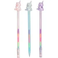 Depesche Spiel Ylvi Icy Unicorn 1x Gelstift - 5 Farben mit Einhorn-Topper