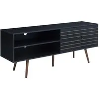en.casa TV-Schrank »Vare« mit 2 Türen und 2 offenen Fächern 160 x 40 x 66 cm Schwarz