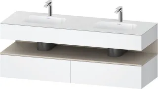 Duravit Qatego Einbauwaschtisch mit Konsolenwaschtischunterbau Weiß Matt 1600x550x600 mm - QA4797083 QA4797083180010