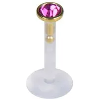 PIERCINGLINE Piercing-Set PMFK Labret mit Plug-in-System - Chirurgenstahl-Aufsatz mit Kristall (Labrets, 1-tlg)