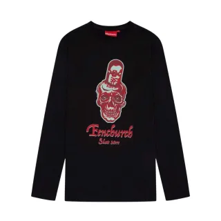 Fenchurch - "Canon" T-Shirt für Herren/Damen Unisex, Langärmlig (Schwarz)
