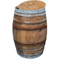 Temesso Regentonne 225L Weinfass RUSTIKAL als Regenfass, 225 l, ohne Deckel