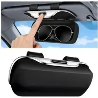 SURFOU Brillenetui Brillenhalter für Auto, Auto-Brillenetui Visier, Brillenaufbewahrung, Schutzbox für Sonnenblende, Sonnenbrillenhalter Auto mit Gefüttert