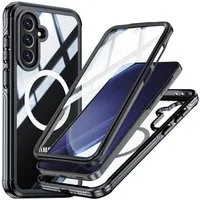 Wigento Handyhülle MagSafe für Samsung Galaxy A57 / A37 5G 360 Grad Hybrid Bumper Schwarz 6,7 Zoll, Full Body, MagSafe-Unterstützung, präzise Passform