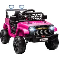 AIYAPLAY Elektro-Kinderauto Kinderfahrzeug mit Fernbedienung 2 Motor Hupe LED Musik USB-Anschluss, Belastbarkeit 30 kg, (1-tlg), für Kinder 3-8 Jahre, Rosa