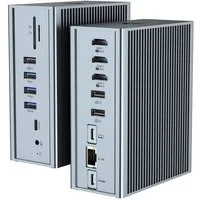 Solarandmore USB C-Dockingstation 16 in 1 Dreifach-Display Universal-Dockingstation USB-Adapter USB-C Stecker zu USB-C, HDMI, Micro-USB, RJ45, SD, TF, Audio
