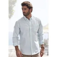 H.I.S Langarmhemd Regular-fit Oxfordhemd langarm mit Button-down-Kragen aus reiner Baumwolle