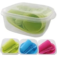 emeco Geschirr-Set Picknick 6 Personen Geschirrset Camping Geschirr Picknickset Korb 31 T