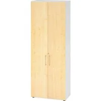 bümö Aktenschrank smart Büroschrank - 6 Ordnerhöhen Dekor: Weiß/Ahorn
