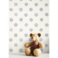 Newroom Vliestapete Big Dots Blue Tapete Kindertapete Kreise,Punkte,Wasserfarbe, Blau Tapete Kinder Kreise - Kindertapete Jugendtapete Weiß Verspielt Punkte Wasserfarbe für Kinderzimmer Jugendzimmer Babyzimmer, Jugendtapete