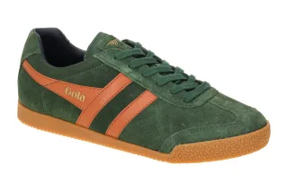 Gola CMA192NU Harrier Herren Sneakers Gr?n/Orange/Navy - Echtleder - Gummisohle