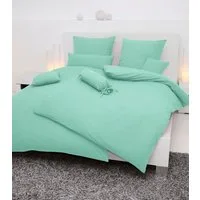 Janine Bettwäsche PIANO 0125 31, Seersucker 100% Baumwolle, uni, bügelfrei, Soft-Seersucker, 2 teilig, Markenreißverschluss, feinfädige Qualität, gekämmte Mako-Garne