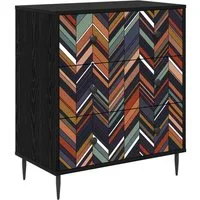 vidaXL Schranksystem Kommode OMMEN Geometrischer Druck 66 x 36,5 x 76 cm (1-St)