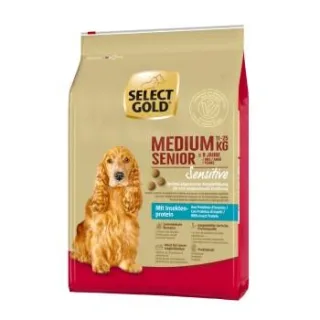 SELECT GOLD Sensitive Trockenfutter Hund Senior Medium mit Insekten-Protein-Mischung 4 kg