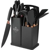 Cheffinger Kochbesteck-Set Küchenset Messerset & Küchenhelfer (19-tlg), Robust