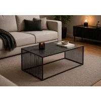 ACTONA GROUP Couchtisch Strington, Marmoroptik schwarz - modern & stilvoll, pflegeleicht (Couchtisch, Beistelltisch, Kaffeetisch), OTTOs Choice, Glasplatte & Metallgestell, verschiedene Formen