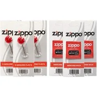 Zippo Feuerzeug Zubehör 3x Docht und 3x6 Zündsteine für Zippo Feuerzeuge (6-St), Original Zippo Ersatzsteine und Docht im Set